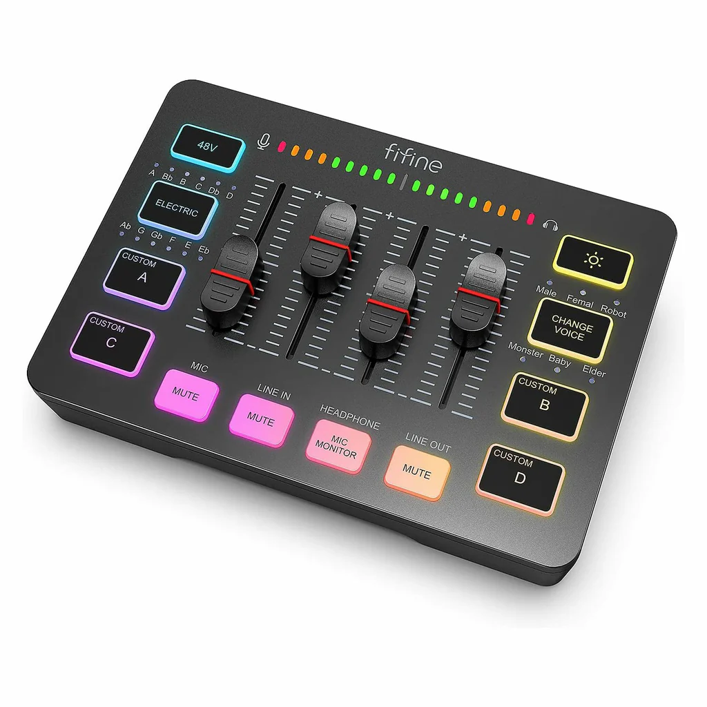 Fifine Ampligame SC3 Gaming Usb Mixer With Xlr, headset Input, Monitoring Fifine Ampligame SC3 Gaming Usb Mixer With Xlr, headset Input, Monitoring